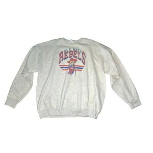 Jerzees VTG 1990's Sweatshirt Mens 2XL Grey Ole Miss Rebels Colonel Reb Pullover